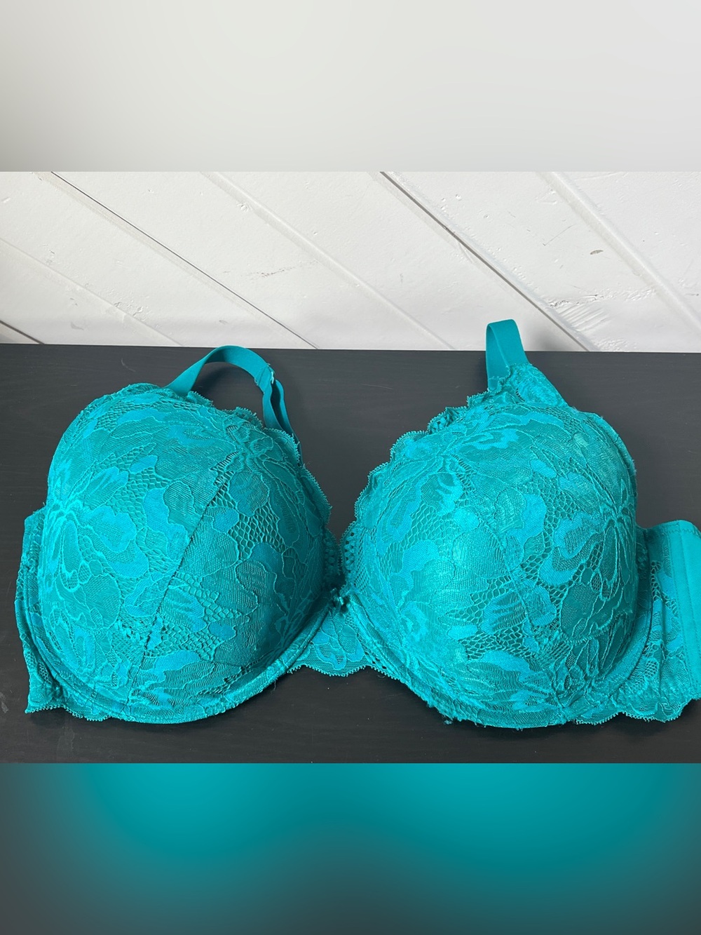 Beautiful Auden Teal Lace Underwire Bra 44DDD